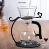 Ensembles de thé BOZZH Creative automatique thé résistant à la chaleur théière en verre tasse turque goutte à goutte Pot couvercle bol cérémonie ensemble café