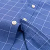 Casual Pure Cotton Oxford Mens Shirts Långärmad vanlig Soild Regular Fit Fashion Button Man Dress Shirts 240320