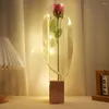 Decorative Flowers 38CM Artificial With String Lights Red Soap Rose Wedding Home Valentine's Day Birthday Party Decoration Fake