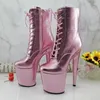 Dance Shoes 20CM/8inches PU Upper Modern Sexy Nightclub Pole High Heel Platform Women's Ankle Boots 008