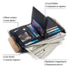 Casual Mens Wallet Coin Wallet RFID Antitheft Cash bag Leather Multi Functional Buckle Zipper Retro Mad Horse Cowhide Card Holder Wallet