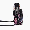 Umhängetaschen Damen Handytasche Floral Bedruckt Nylon Mini Messenger Tasche Sport Aufbewahrung Geldbörsen Dreischichtige Arm-Münzbörse