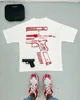 남자 티셔츠 y2k 티셔츠 mens harajuku 힙합 glock 우리는 그래픽 프린트 라운드 넥 코튼 대형 tshirt 고딕 짧은 슬브 탑 T240401을 신뢰합니다.