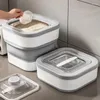 Garrafas de armazenamento 12,5 kg de cozinha dobrável para recipiente de cozinha à prova de insetos à prova de umidade à prova de umidade à prova de arroz de grã