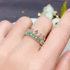 Bagues de cluster KJJEAXCMY Fine Bijoux 925 Sterling Silver Incrusté Naturel Emerald Bague Couronne Test de soutien de la fille