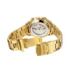 Montres-bracelets Cadran blanc et bracelet en or Luxueux Dituna Pointer Mouvement mécanique automatique Montre pour hommes