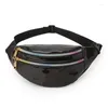 Sacs de taille Holographique Fanny Pack Sac de ceinture pour femme Femme Laser Poitrine Pochette de téléphone Lady Banana Purse Bum Rein