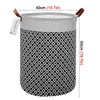 Nordic Laundry Basket Cotton Fabric عائق مقاوم للماء Round Toy Storage Bin Bin Dirty Comply Complitizer 240401