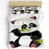 Ensembles de literie Animal Mignon Panda Bambou Imprimé Confort Housse de Couette Taie d'oreiller Textile À La Maison Couette Garçon Enfant Adolescent Fille 3 pièces Ensemble