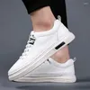 Casual Shoes 2024 Men White Brown Fashion Leather Mens Comfortable Flats For Man Rubber Walking
