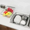 Adjustable Kitchen Fruit Basket Over Sink Dish Dry Rack Fruit Bowls With Floors Drain Holder Bowl Dish Baskets for Storage Sink