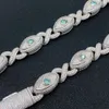 Custom High Quality Jewelry 15mm Devil Eye Eight-linkchain Moissanite Cuban Link Chain Hip Hop Iced Necklace for Men