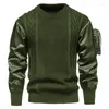 남성 스웨터 2023 고품질 스웨터 니트 유로 크기 플로버 패치 워크 슬리브 프레이션 팔 포켓 패션 남성 빈티지 드롭 DH0FG