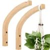 Hooks Wooden Wall Plant Hangers Indoor Mounted For Hanging Plants Flower Bracket Wind Chimes