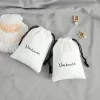 Bijoux 50pcs Sacs de mousseline sur mesure Logo Coton coton coton sachets de bijoux Sac à sachet pour cadeau nuptial Bachelorette Party Favors DIY