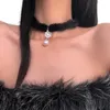Pendentif Colliers Élégant Mink Cheveux Peluche Collier Femmes Mode Flocon De Neige Perle T8DE