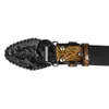 Cinturones de cuero repujado con hebilla de moto vaquera para decoración casual Q240401