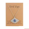 Pendentif Colliers 26 styles bleu turc mauvais yeux pendentif collier créatif diamant diables oeil chaîne colliers bijoux cadeau goutte Dhwzo