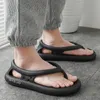 Man non-halp flip flops ihåliga tofflor tjocka plattformar kvinnor skor sommar utomhus hus par badrum mjuka tofflor lägenheter 240321