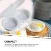 Doppie caldaie Piccoli utensili Microonde Vaporiera per uova Frittata in plastica Gadget da cucina al vapore rapido Pentole Fornitura domestica