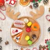Plates Wooden Christmas Dish Charcuterie Restaurant Dessert Board Tree Tray Plate For Appetizers Desserts Kitchen Decor