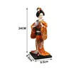 Décorations de jardin Geisha japonaise 9 pouces ornement poupée orientale traditionnelle figurines miniatures pour chambre à coucher salon bureau à domicile bureau