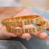 Bangles High Quality Copper Gold Plated Cuff Bracelet Women Crystal Zircon Luxury Dubai Bridal Jewelry Bijoux Arabesque