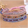 Kettenarmband Bohemian Single Layer Color Crystal Handgewebte Kette Damen Seil Drop Delivery Otisn