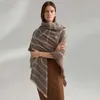 Blankets Nodic Tot Como Autumn Winter Female Wool Scarf Women Cashmere Scarves Wide Lattices Long Shawl Wrap Blanket