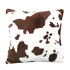 Pillow Black Cow Pattern Case Decorative Soft Plush Leopard Cover For Sofa Bedroom Luxurious Pillowslip 45cmX45cm