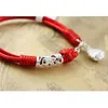 La Monada Hilo rojo tejido chino para mano Pulsera de plata de ley 925 Pulseras de cuerda para mujer 240315