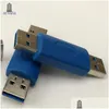 Computer Cables Connectors Usb 3.0 Type A Male To M-M Coupler Adapter Gender Changer Connector Pro New Drop Delivery Computers Network Ottru