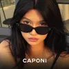 Caponi Brand Design Cate Eye Sunglasses for Women Fashion Nevensy Boldized Sun Glasses TR-90 Original Light Weight Eyewear CP2142 240326