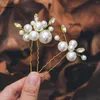 Hair Clips U Shaped Sticks Forks Artificial Pearls Hairpins Side For Bride Wedding Party Jewelry Rhinestone Headpieces