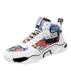Boots weh Men Sneakers High Top Chaussures Spring and Automn Platform Plateforme Breathable Graffiti Toivas and Pu Man Shoe Tenis masculino Zapatillas