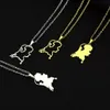 Pendant Necklaces Fashion Nederlanden Map Pendant Necklace Stainless Steel Netherlands Men Women Gold Color Maps Jewelry Gift 240330