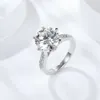 Модные ювелирные изделия из стерлингового серебра, созданные в лаборатории, обручальные кольца с бриллиантами для женщин, обручальное кольцо с муассанитом 2 карата