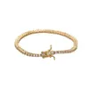 Chain Bling 2mm Cubic Zircon Fashion Jewelry Hip Hop Rock Bracelet Womens Brass 6/7-inch Tennis Bracelet Q240401