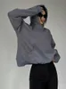 Sweats à capuche pour femmes Sweatshirts TWOTWINSTYLE épaules dénudées sweat-shirts amples pour femmes col à capuche manches longues Patchwork poches solides hauts femme automne 2022 240401