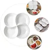 Pratos de cerâmica bandeja de jóias quatro compartimentos placa de frutas design lanche servindo doces multi-grade suporte de doces brancos