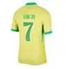 Spelarversion 2024 Brasils Soccer Jersey Neymar Jr Brasil Casemiro National Team G.Jesus P.Coutinho Men L.Paqueta T.Silva Pele Marcelo Vini Jr Football Shirt Uniform