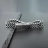 Chaîne Rétro oxydé cool bracelet de chaîne hyperbolique pour hommes en acier inoxydable punk antique cube boucle magnétique pour hommes Pulseira Q240401