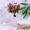 Fleurs décoratives 5 pièces, baies de noël, Vase de fleurs de baies, ornements d'arbre artificiel, faux houx