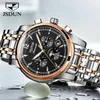 Armbandsur JSDUN 8750 MEKANISK BUSITIK WACK GIFT RUND-DIAL Rostfritt stål Watchband Moon-fas Kalender Lysande liten sekund