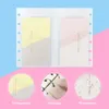 Binder Double Pockets Folders For 6 Ring Notebook Divider Page Waterproof PVC Leaf Document Filing Bag