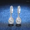 Dangle Earrings JECIRCON 925 Sterling Silver Moissanite Drop For Women 1ct Water Pear Shaped Ear Pendants Luxury Diamond Jewelry