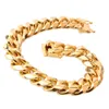 Nowy projekt sprzedający Hips Chmiel Biżuteria Męki 15 mm 18k złota grubość stali nierdzewnej kubańska łańcuch łańcucha linków