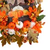 Decorative Flowers Harvest Fall Wreath Pumpkin Hanger Thanksgiving Front Door