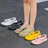 Man non-halp flip flops ihåliga tofflor tjocka plattformar kvinnor skor sommar utomhus hus par badrum mjuka tofflor lägenheter 240321