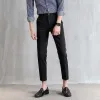 Calças masculinas 2023 primavera e outono estilo de moda simples cintura alta slim fit casual negócio pendurado tubo reto cigarro gota delive dhslx
